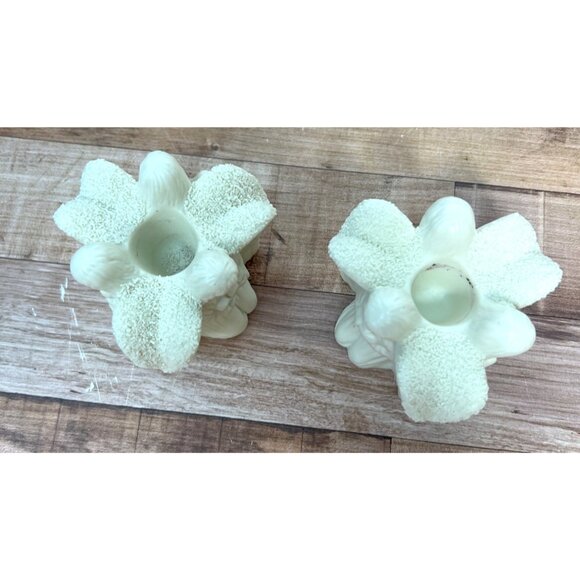 Angel Shaped Ceramic Candle Holders Cream Color Set Of 2 - Picture 3 of 4